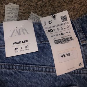 Zara wide leg distressed jeans